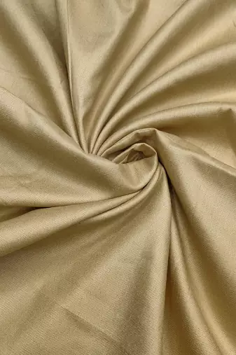 beige cotton embroidered unstitched dress material.
