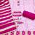 Pink cotton embroidered unstitched dress material.