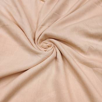 Beige linen cotton printed unstitched dress material. 4