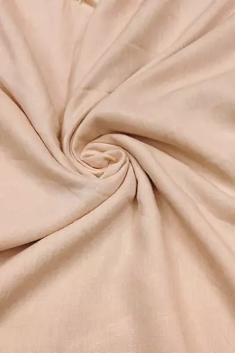 Beige linen cotton printed unstitched dress material.