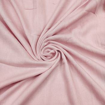 Peach linen cotton printed unstitched dress material. 4