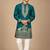 Man's rama green zari sequence thread embroidery work kurta set