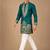 Man's rama green zari sequence thread embroidery work kurta set