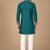 Man's rama green zari sequence thread embroidery work kurta set