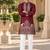 maroon zari sequins thread embroidery work kurta pajama