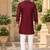 maroon zari sequins thread embroidery work kurta pajama