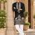 black zari sequins thread embroidery work kurta pajama