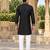 black zari sequins thread embroidery work kurta pajama