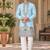 sky blue zari sequins thread embroidery work kurta pajama