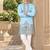sky blue zari sequins thread embroidery work kurta pajama