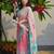 Pink georgette aari work printed saree