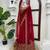 Red georgette sequins work embroidered saree