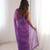 Purple net sequins work embroidered saree