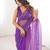 Purple net sequins work embroidered saree