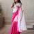 Multicolor linen abstract print printed saree