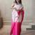 Multicolor linen abstract print printed saree