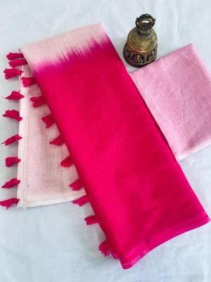Multicolor linen abstract print printed saree 3