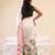 White linen floral print printed saree