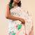 White linen floral print printed saree