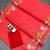 Red linen floral print printed saree