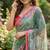 Green georgette floral print printed saree