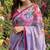 Lavender georgette floral print printed saree