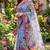Grey georgette floral print printed saree