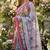 Grey georgette floral print printed saree