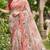 Peach georgette floral print printed saree