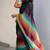 Black linen stripes print printed saree