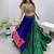 Blue Rayon Readymade Navratri Lehenga Choli with Embroidery & Mirror Work
