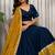 Navy Silk Blend Readymade Navratri Lehenga Choli with Embroidery & Mirror Work