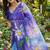 Purple georgette floral print embroidered saree