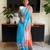 Multicolor linen stripes print printed saree