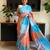 Multicolor linen stripes print printed saree