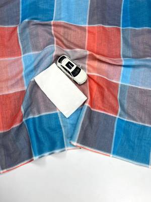 Multicolor linen stripes print printed saree 3