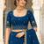 Royal blue silk blend zari work embroidered saree