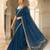 Royal blue silk blend zari work embroidered saree