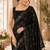 Black georgette floral print printed saree