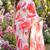 White georgette floral print printed saree