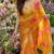 Yellow georgette floral print printed saree