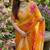 Yellow georgette floral print printed saree