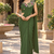 Women   s Georgette Floral Sequence With Embroidery Patch Ready to Wear Saree/Embroidered Stitched Sleeveless Blouse 
