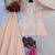 Peach georgette readymade suit with embroidery & sequence work