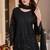 Black georgette readymade suit with embroidery & sequence work
