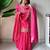 Pink silk blend readymade suit with embroidery & sequence work