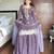 Purple silk blend readymade suit with embroidery & sequence work