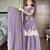 Purple silk blend readymade suit with embroidery & sequence work