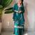 Teal georgette readymade suit with embroidery & sequence work