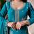 Teal georgette readymade suit with embroidery & sequence work